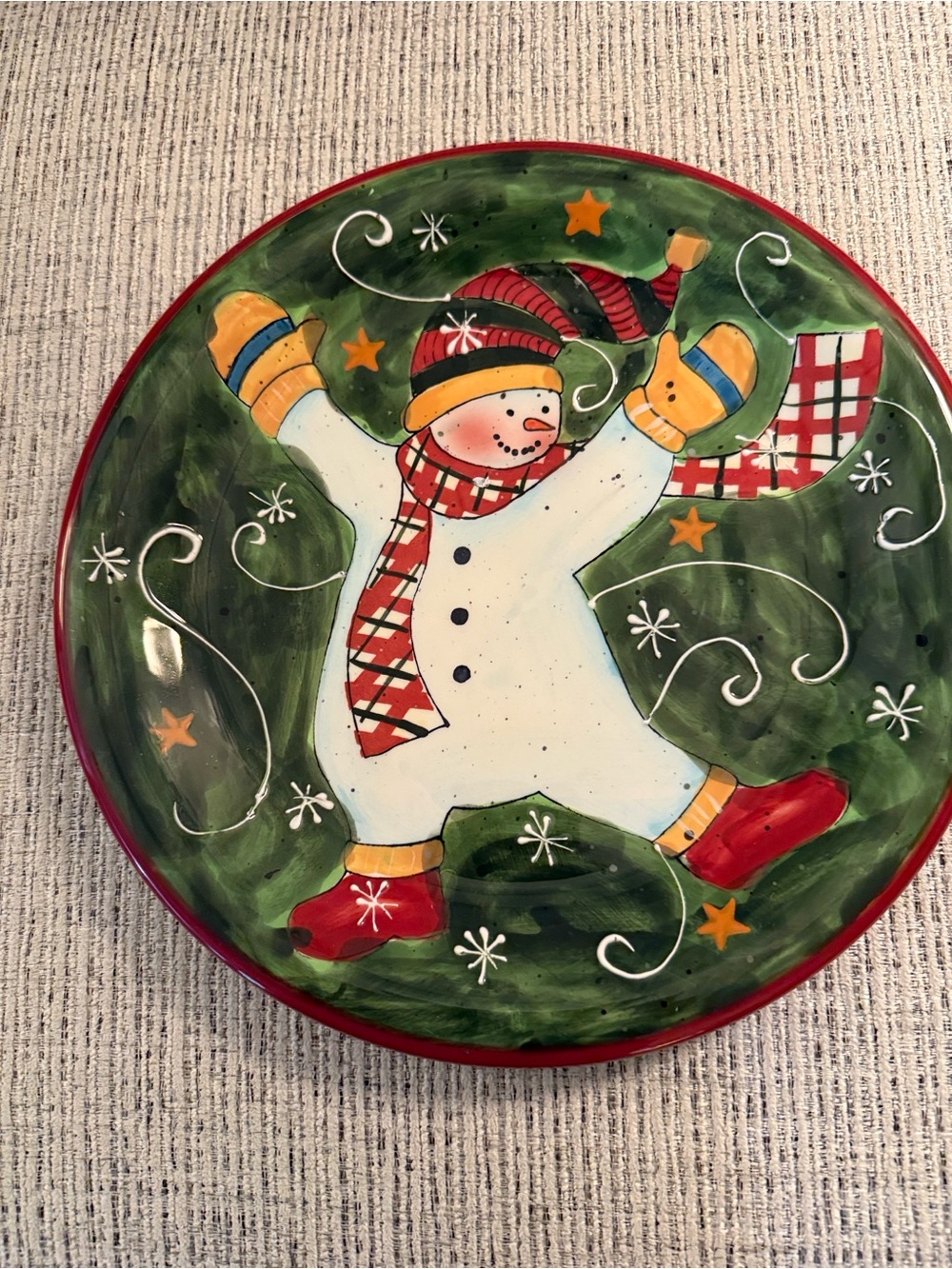 Susan Winget Certified International Snowman Holiday Serving Plate